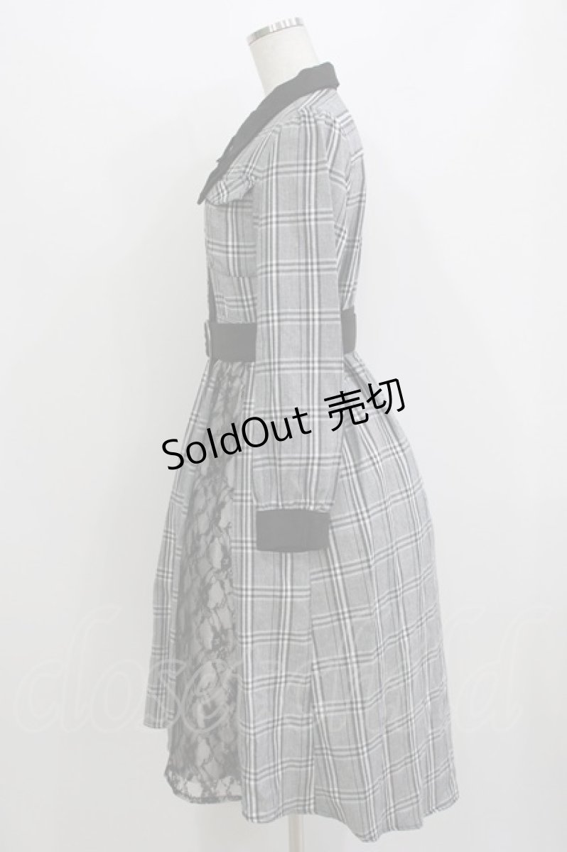 画像2: axes femme / 配色シャツワンピース M ブラック H-26-07-21-035-AX-OP-NS-ZH (2)