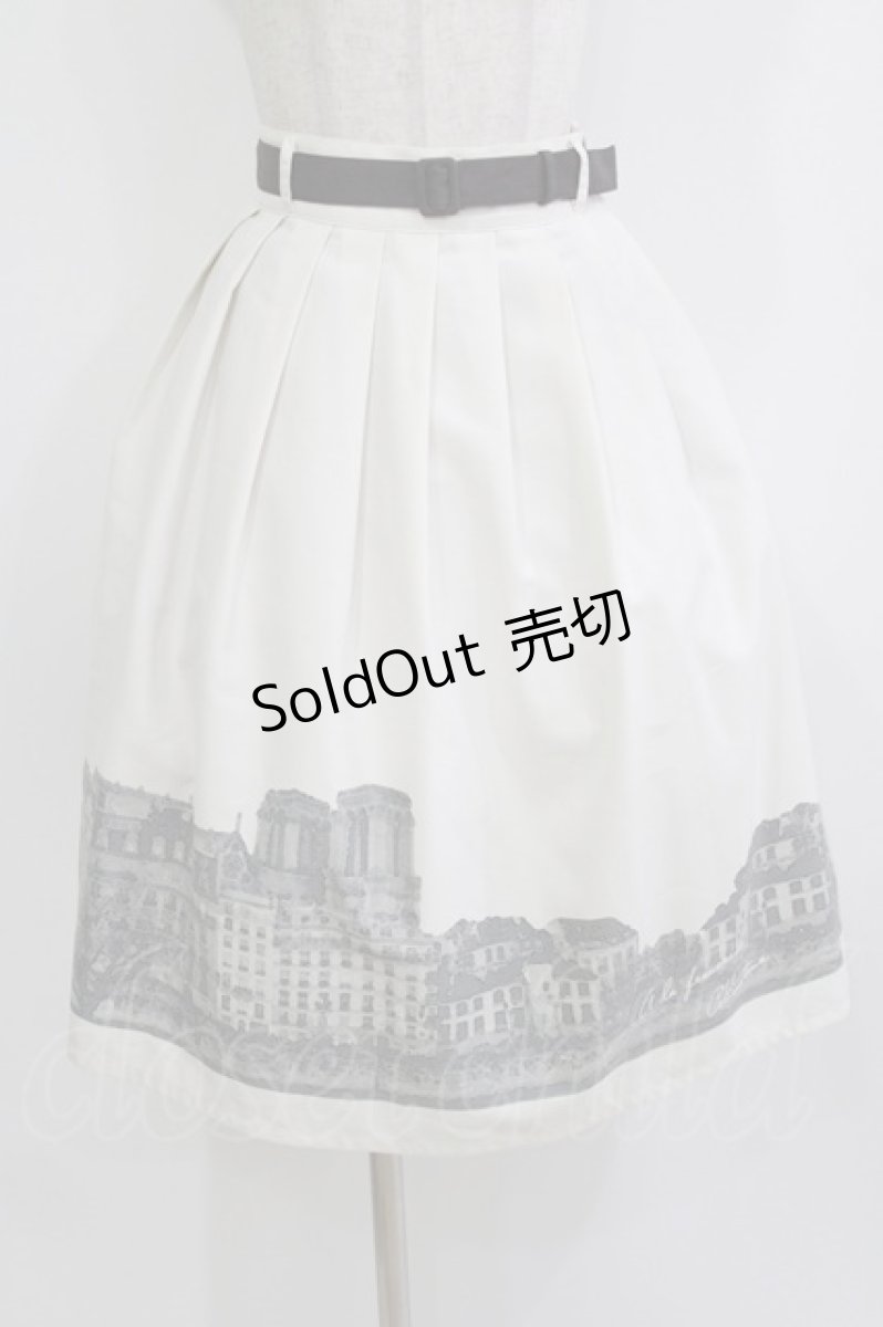 画像1: Fi.n.t / パリの街並みプリントタックスカート Free OFFWHITE H-26-07-21-036-CA-SK-NS-ZH (1)