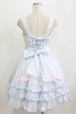 画像3: Angelic Pretty / 胸元切り替えストライプジャンパースカート Free サックス H-26-07-21-006-AP-OP-NS-ZH (3)