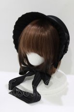 画像1: シュエット / ブドワールのボンネット  ブラック H-26-07-21-074-LO-AC-NS-ZH (1)