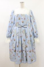 画像1: Melody BasKet / 鳥籠と薔薇のワンピース M サックス H-26-07-22-033-LO-OP-AK-ZH (1)