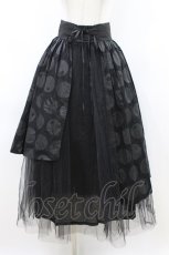 画像1: PUTUMAYO / ドット柄レイヤードスカート  黒 H-26-07-22-046-PT-SK-AK-ZH (1)