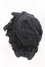 画像2: Candy Stripper / BABY FRILL HAT  BLACK H-26-07-22-002-PU-AC-AK-ZH (2)