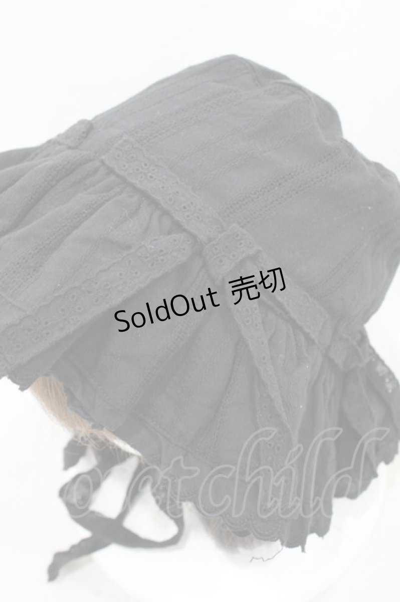 画像3: Candy Stripper / BABY FRILL HAT  BLACK H-26-07-22-002-PU-AC-AK-ZH (3)