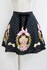 画像1: ALICE and the PIRATES / くまキング柄スカート Free ブラック H-26-07-23-040-PA-SK-NS-ZH (1)