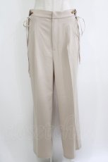 画像1: axes femme / 調節ボタンストレートパンツ L ベージュ H-26-07-23-046-AX-PA-NS-ZH (1)
