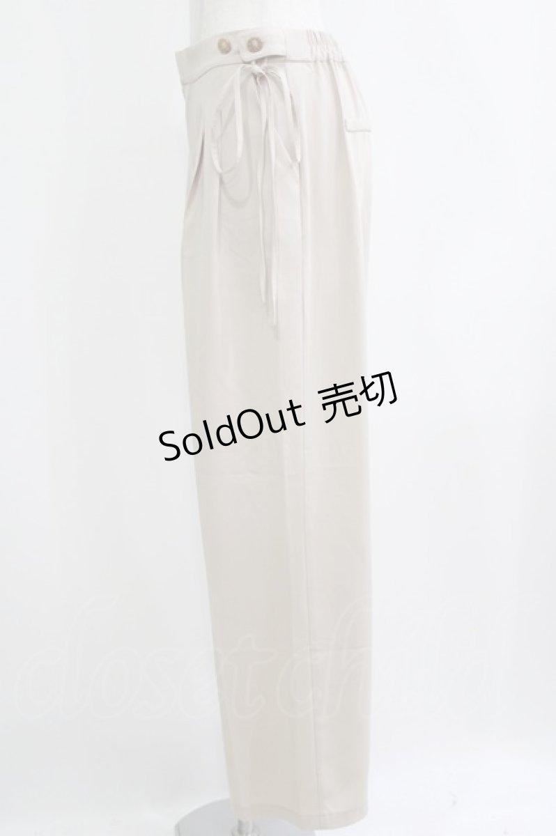 画像2: axes femme / 調節ボタンストレートパンツ L ベージュ H-26-07-23-046-AX-PA-NS-ZH (2)