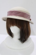 画像1: シュエット / ベルセゾンのクラシックハット  アイボリー/ピンク H-26-07-23-079-LO-AC-NS-ZH (1)