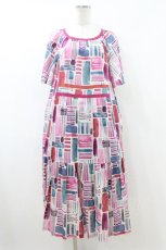 画像1: Jane Marple Dans Le Salon / Constructed stripes surf dress  ピンク H-26-07-24-024-JM-OP-KB-ZH (1)