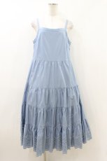 画像1: Jane Marple Dans Le Salon / Typewriter lace tiered dress M ブルー H-26-07-24-031-JM-OP-KB-ZH (1)