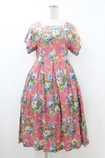 画像1: Jane Marple Dans Le Salon / Flower parlourゴアードドレス  ピンク H-26-07-24-038-JM-OP-KB-ZH (1)