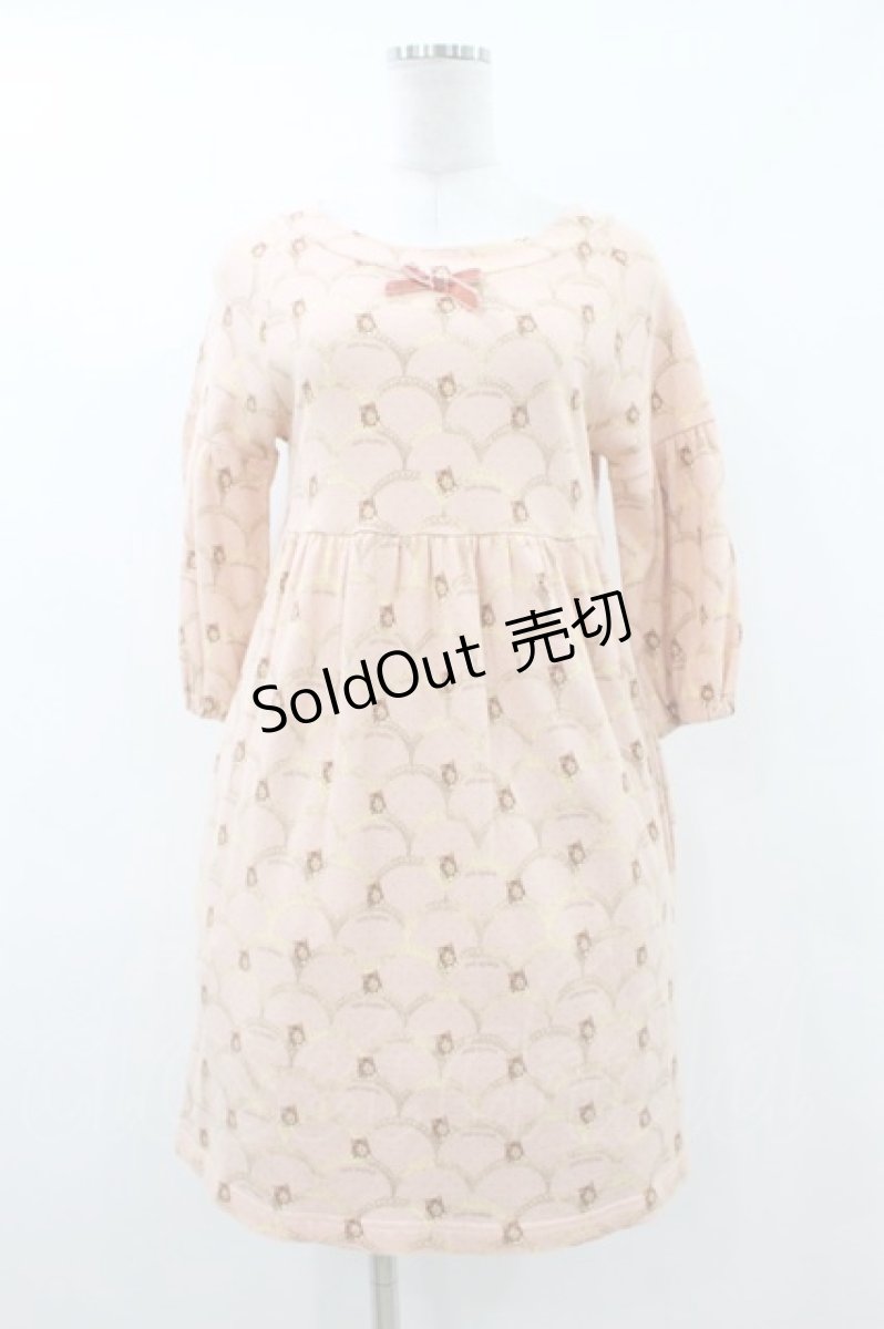 画像1: Jane Marple / gabrielleソフト裏毛のワンピース M ピンク H-26-07-24-042-JM-OP-KB-ZH (1)