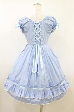 画像2: metamorphose / ハイウエストリボンワンピース(無地) Free サックス H-26-07-24-1030-ME-OP-NS-ZH (2)