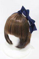 画像1: CHOCOCHIP COOKIE / リボンカチューシャ  ネイビー/ホワイト H-26-07-24-1004-LO-AC-NS-ZH (1)