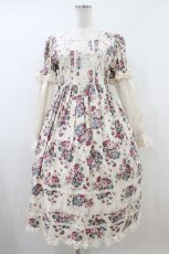 画像6: Innocent World / 薔薇と苺のドールワンピース M ミルクティ×生成 H-26-07-24-1032-IW-OP-NS-ZH (6)