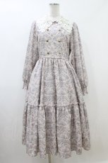 画像1: m petit by misako / トワルドジュイレース襟ワンピース M ピンク H-26-07-24-1042-LO-OP-NS-ZH (1)
