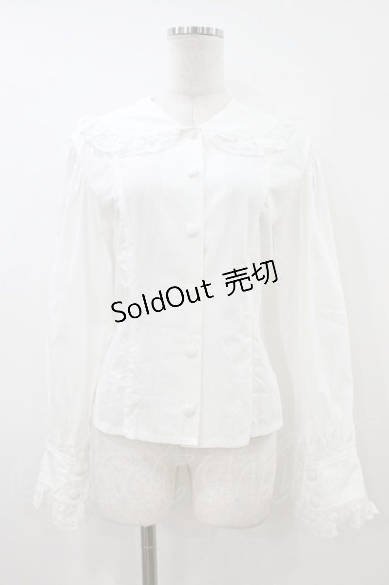 画像1: metamorphose / レース付きブラウス Free オフ H-26-07-24-1050-ME-BL-NS-ZH (1)