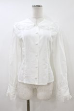 画像1: metamorphose / レース付きブラウス Free オフ H-26-07-24-1050-ME-BL-NS-ZH (1)