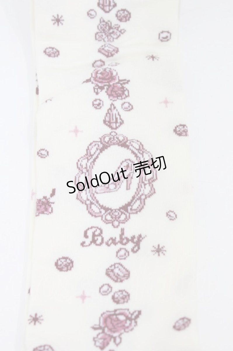 画像2: BABY,THE STARS SHINE BRIGHT / Cinderella〜きらめく魔法の舞踏会〜柄オーバーニーソックス  生成り/ローズピンク H-26-07-24-1017-BA-ZA-NS-ZH (2)
