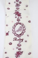 画像2: BABY,THE STARS SHINE BRIGHT / Cinderella〜きらめく魔法の舞踏会〜柄オーバーニーソックス  生成り/ローズピンク H-26-07-24-1017-BA-ZA-NS-ZH (2)