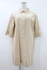 画像1: MILK / Girlsシャツワンピース  ベージュ H-26-07-24-053-ML-OP-AK-ZH (1)