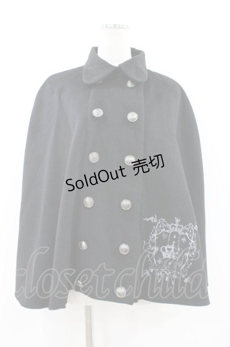 画像1: PUTUMAYO / 王冠紋章刺繍ケープ  黒 H-26-07-24-054-PT-JA-AK-ZT149 (1)