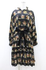 画像1: Jane Marple / Jubilee flowersミニドレス  ブラック H-26-07-24-009-JM-OP-KB-ZH (1)