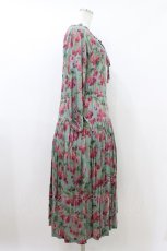 画像3: Jane Marple Dans Le Salon / Winter cherries drawstring dress  グリーン H-26-07-24-014-JM-OP-KB-ZH (3)