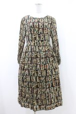 画像1: Jane Marple / Alphabet chromos nursery dress M チャコールグレー H-26-07-24-017-JM-OP-AK-ZH (1)