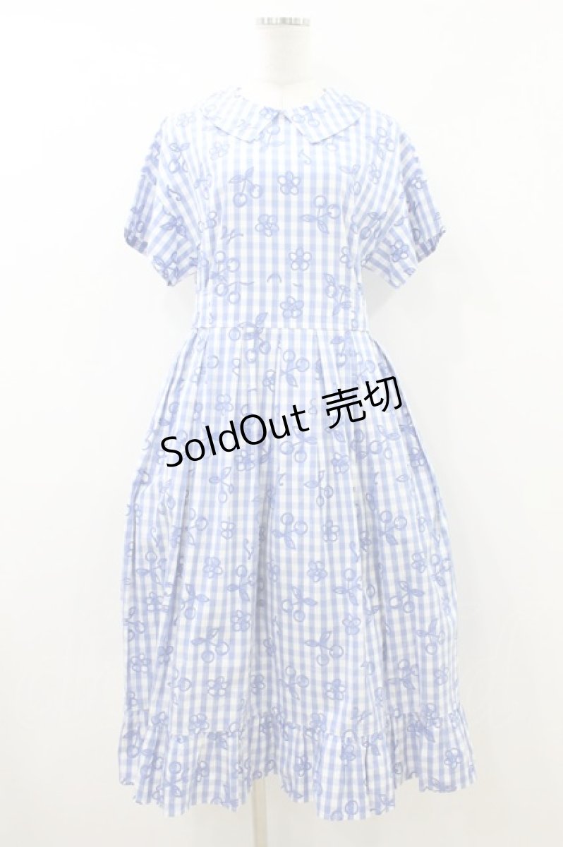 画像1: Jane Marple / Picnic cloth joyfulドレス M ブルー H-26-07-24-021-JM-OP-KB-ZH (1)