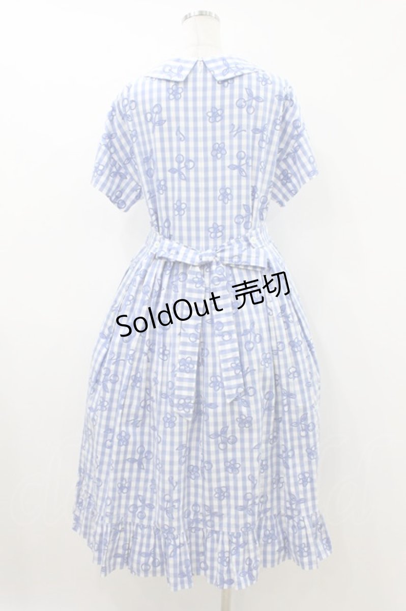 画像2: Jane Marple / Picnic cloth joyfulドレス M ブルー H-26-07-24-021-JM-OP-KB-ZH (2)