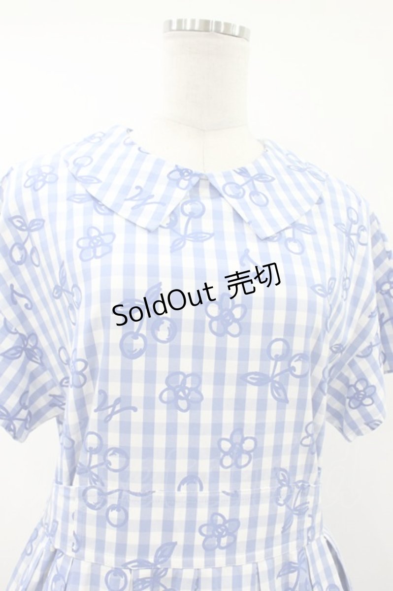 画像4: Jane Marple / Picnic cloth joyfulドレス M ブルー H-26-07-24-021-JM-OP-KB-ZH (4)