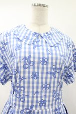 画像4: Jane Marple / Picnic cloth joyfulドレス M ブルー H-26-07-24-021-JM-OP-KB-ZH (4)