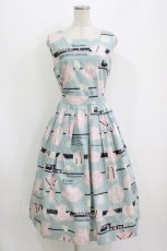 画像1: Jane Marple / Jolies broderies square dress  blue gray H-26-07-25-001-JM-OP-KB-ZH (1)