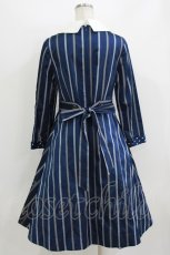 画像3: Jane Marple / Ribbon stripe jacquardのパブリックドレス  ネイビー H-26-07-25-003-JM-OP-KB-ZH (3)