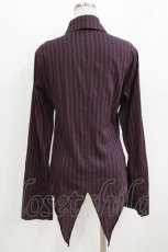 画像3: BPN FOR MEN / ジャボ付ストライプブラウス M ボルドー H-26-07-25-036-GO-BL-KB-ZH (3)