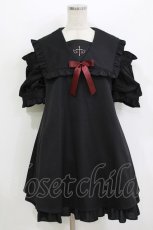 画像1: Amavel / Petit Ange Croix Aラインワンピース Free ブラック H-26-07-25-1030-CA-OP-NS-ZH (1)