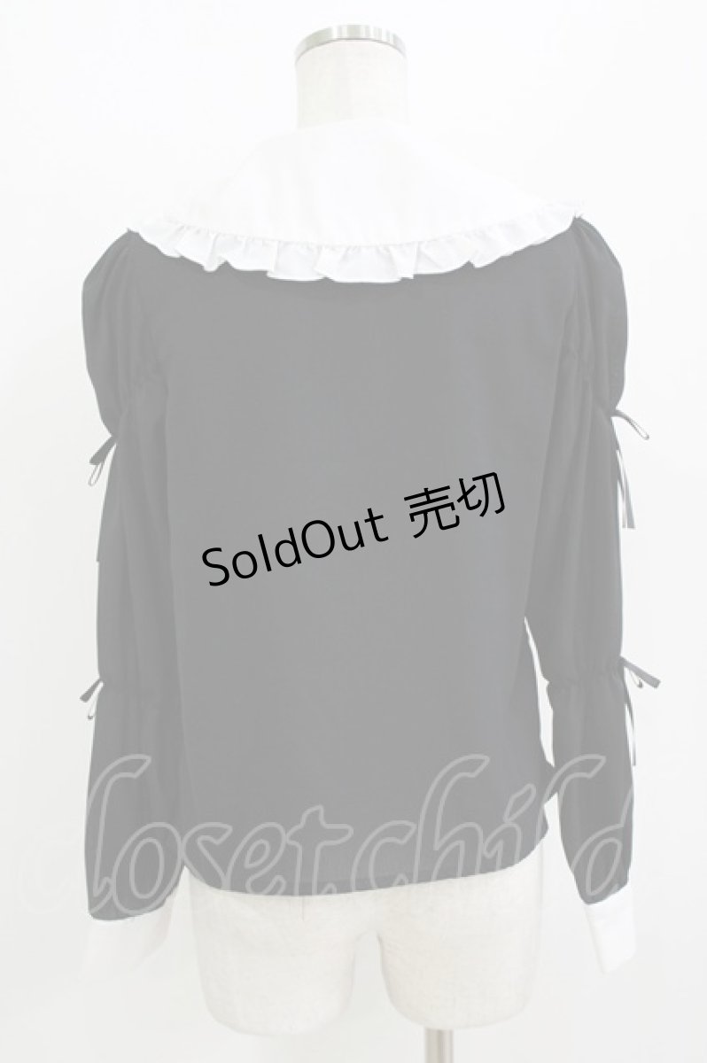 画像3: DearMyLove / 丸襟パワショルブラウス M ブラック H-26-07-25-1053-GO-TS-NS-ZH (3)
