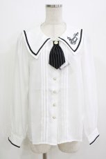 画像1: Amavel / ネクタイ付きセーラーブラウス Free オフ/ブラック H-26-07-25-1057-CA-BL-NS-ZH (1)