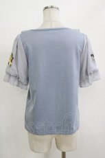 画像3: axes femme POETIQUE / ヒマワリ刺繍フリルカットプルオーバー M ブルー H-26-07-25-1066-AX-TO-NS-ZH (3)