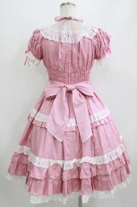 画像3: Angelic Pretty / お花レースフリルシャーリングワンピース Free 濃ピンク H-26-07-25-1007-AP-OP-NS-ZH (3)