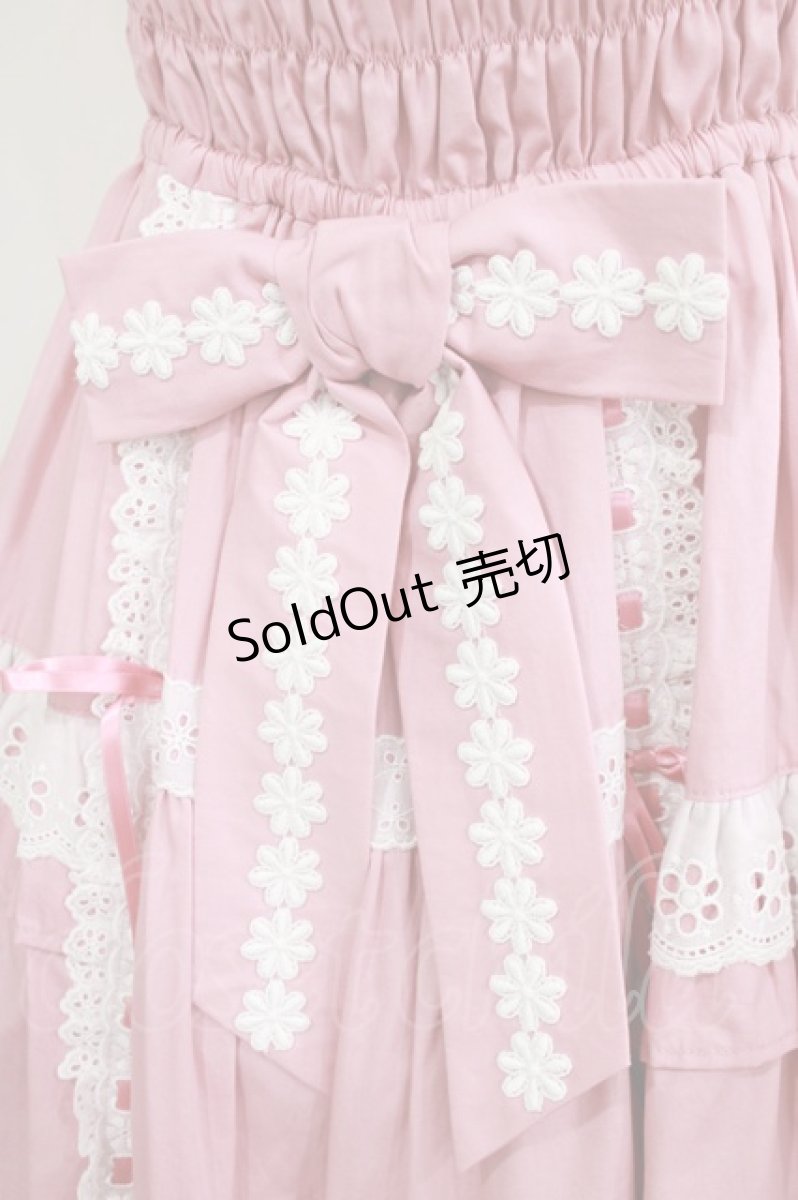 画像4: Angelic Pretty / お花レースフリルシャーリングワンピース Free 濃ピンク H-26-07-25-1007-AP-OP-NS-ZH (4)
