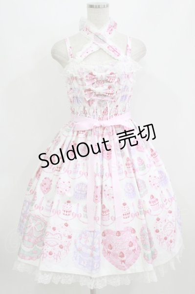 Angelic Pretty / Happy Cakesシャーリングジャンパースカート Free