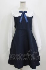 画像1: Amavel / ロゴリボンワンピース Free ネイビー H-26-07-25-1022-CA-OP-NS-ZH (1)