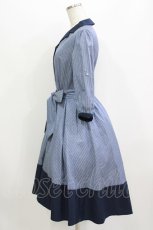 画像2: axes femme / バイカラーシャツワンピース M ネイビー H-26-07-25-1025-AX-BL-NS-ZH (2)