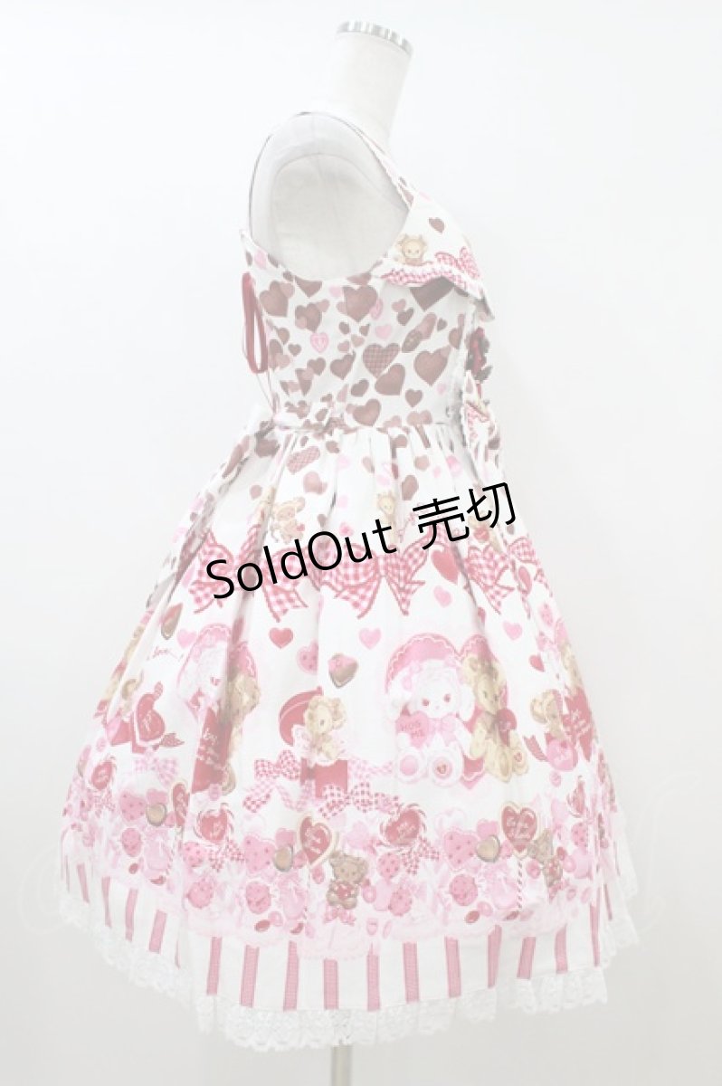 画像3: BABY,THE STARS SHINE BRIGHT / くみゃちゃんの Love Love Valentine 柄ジャンパースカートI Free オフ白 H-26-07-26-029-BA-OP-NS-ZH (3)