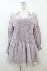 画像1: axes femme / 総レースティアードチュニック M ラベンダー H-26-07-26-034-AX-OP-NS-ZH (1)
