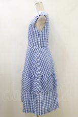 画像3: Jane Marple Dans Le Salon / Ripple gingham check sleeveless dress M ブルー H-26-07-26-1060-JM-OP-AK-ZH (3)