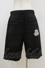 画像2: Candy Stripper / DAMAGE SHORT DENIM PANTS 2 BLACK H-26-07-26-1045-PU-PA-AK-ZH (2)