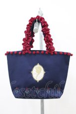 画像1: Maison de FLEUR / Disney Collection『アナと雪の女王』/アナ/フリルハンドルトートバッグ  ネイビー H-26-07-26-022-LO-BG-NS-ZH (1)